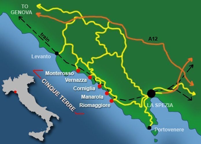 mapa cinque terre
