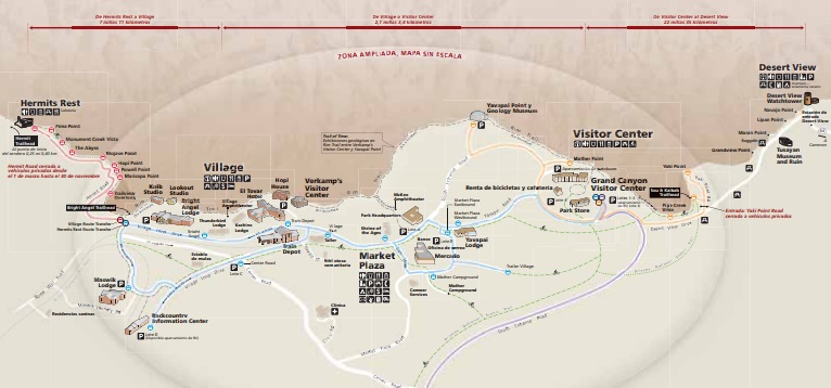 South Rim Grand Canyon Map