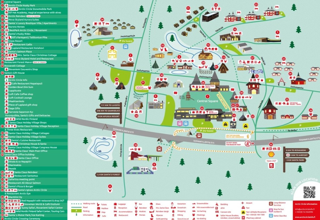 santa claus village mapa map laponia