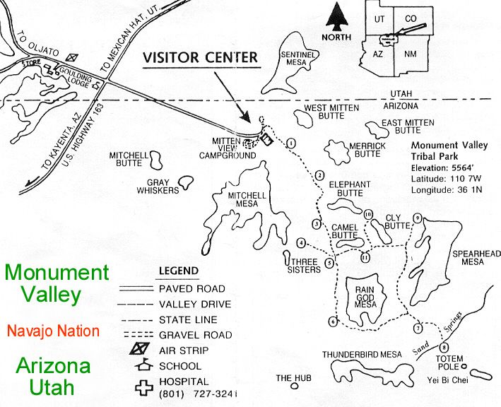 Monument Valley Navajo Nation Car Map